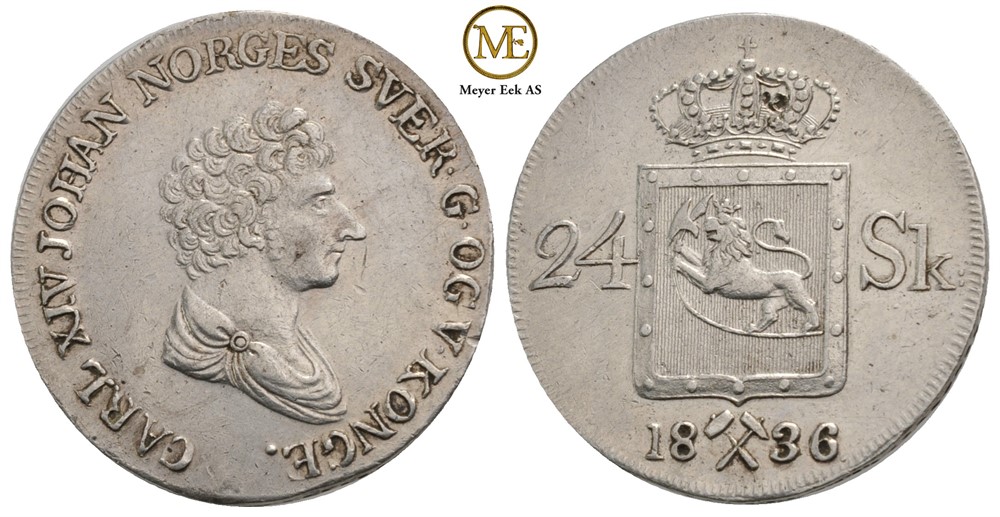 24 skilling 1836 Carl XIV Johan. Kv.01