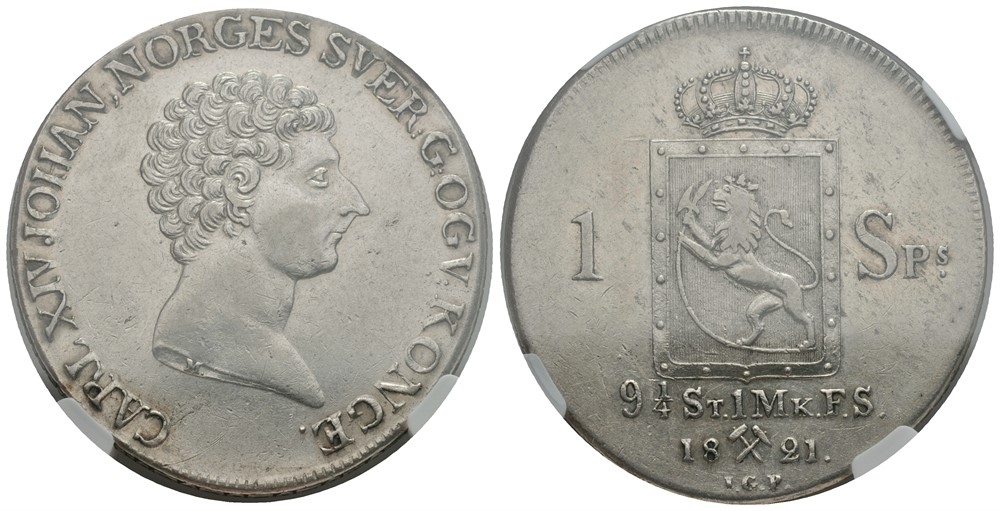 Speciedaler 1821 Carl XIV Johan. Kv.01