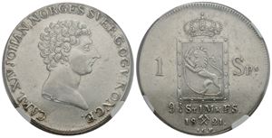 Speciedaler 1821 Carl XIV Johan. Kv.01