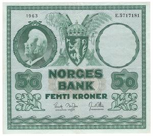 50 kroner 1963 E.5717181. Kv.1/1+