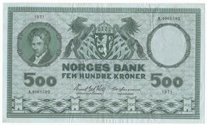 500 kroner 1971 A.4061592. Kv.1