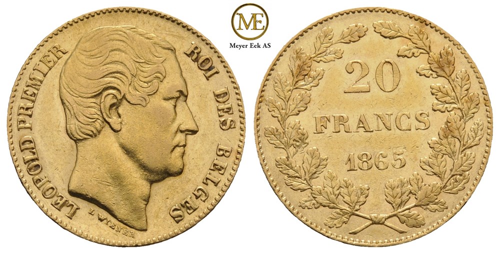 20 francs 1865 Leopold I. Kv.1+