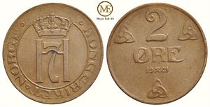 2 øre 1921 Haakon VII. Kv.0