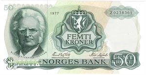 50 kroner 1977 Z.0238361. Erstatningsseddel. Kv.0