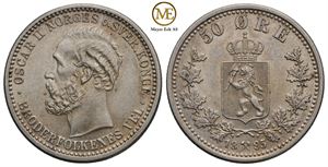 50 øre 1895 Oscar II. Kv.0/01