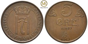 5 øre 1930 Haakon VII. Kv.01