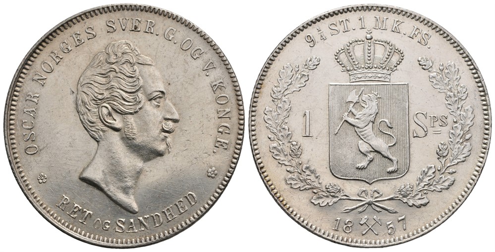 Speciedaler 1857 Oscar I. Kv.0