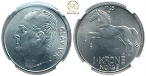 1 krone 1965 Olav V. MS.67. Kv.0