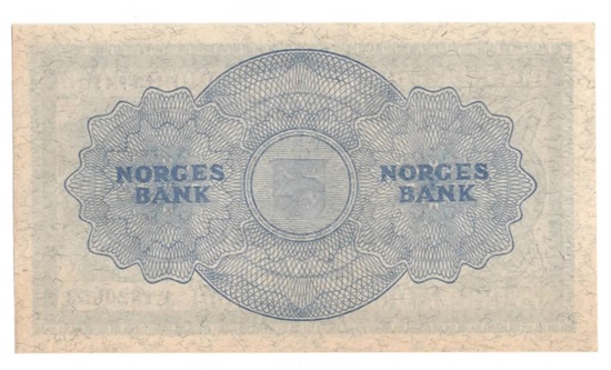 Norge 5 kroner 1945 A kv. 0