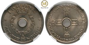 1 krone 1939 Haakon VII. Kv.0