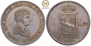 Speciedaler 1835 Carl XIV Johan. Kv.0/01