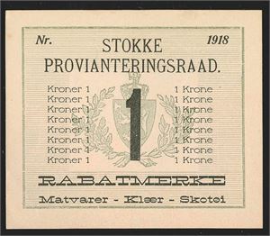 Stokke provianteringsraad 1 kr 1918 kv. nær 01