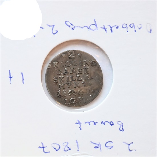 Norge 2 skilling 1807 Bauert stempel kv. 1+