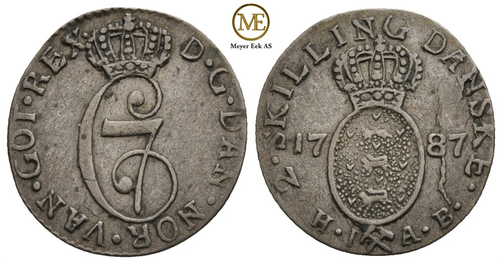 2 skilling 1787 Christian VII. NMD.84. Kv.1+
