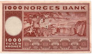 1000 kroner 1949 A.0069256.  Kv.1/1+