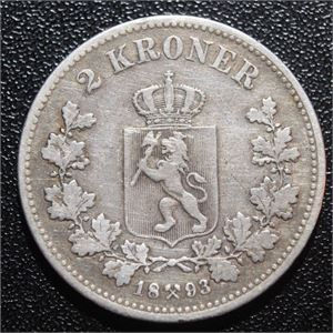 2 krone 1893 kv. God 1