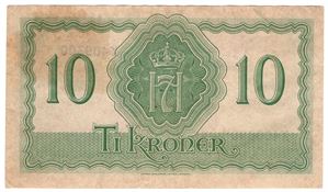10 kroner 1944 X.409300. London Utg. Kv.1+
