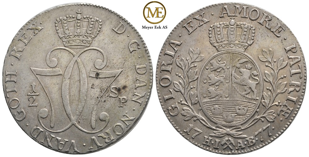 1/2 Speciedaler 1777 Christian VII. Kv.01