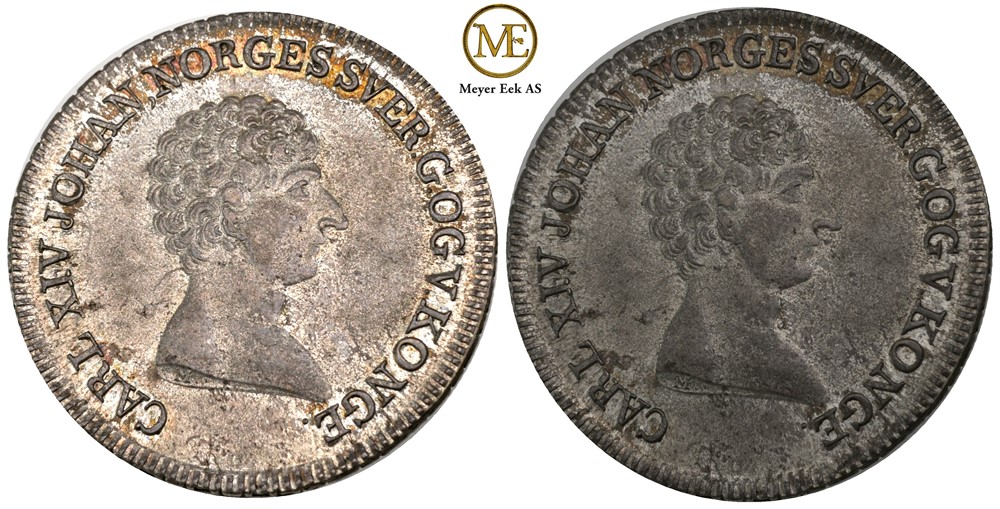 1/2 speciedaler 1824 Carl XIV Johan. Kv.0