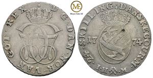 24 skilling 1774 Christian VII. Kv.1+