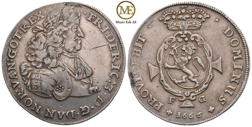 Speciedaler 1666 Frederik III. Kv.1+