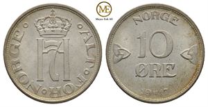 10 øre 1917 Haakon VII. Kv.0