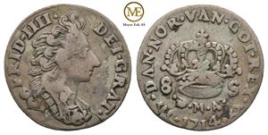8 skilling 1714 Frederik IV. Kv.1/1+