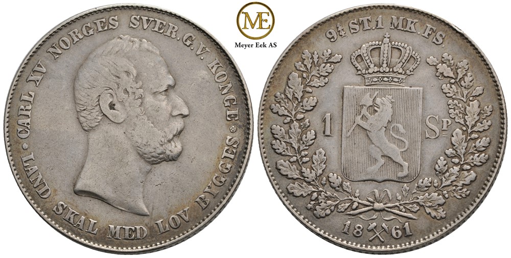 Speciedaler 1861 Carl XV. Kv.1/1+