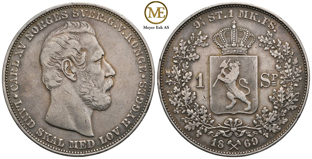 Speciedaler 1869 Carl XV. Kv.1/1+