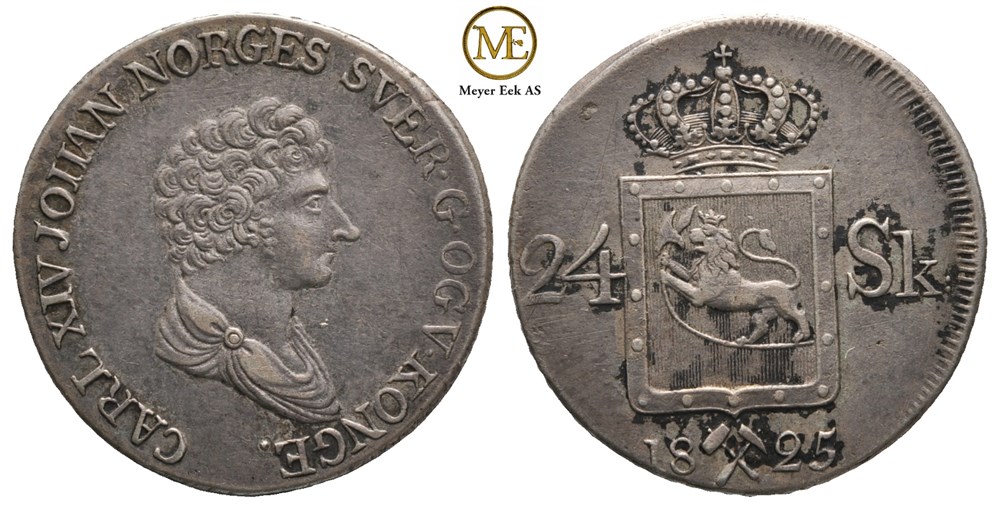 24 skilling 1825 Carl XIV Johan. Kv.01
