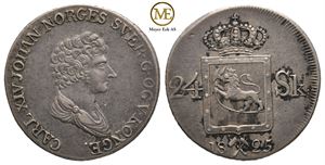 24 skilling 1825 Carl XIV Johan. Kv.01