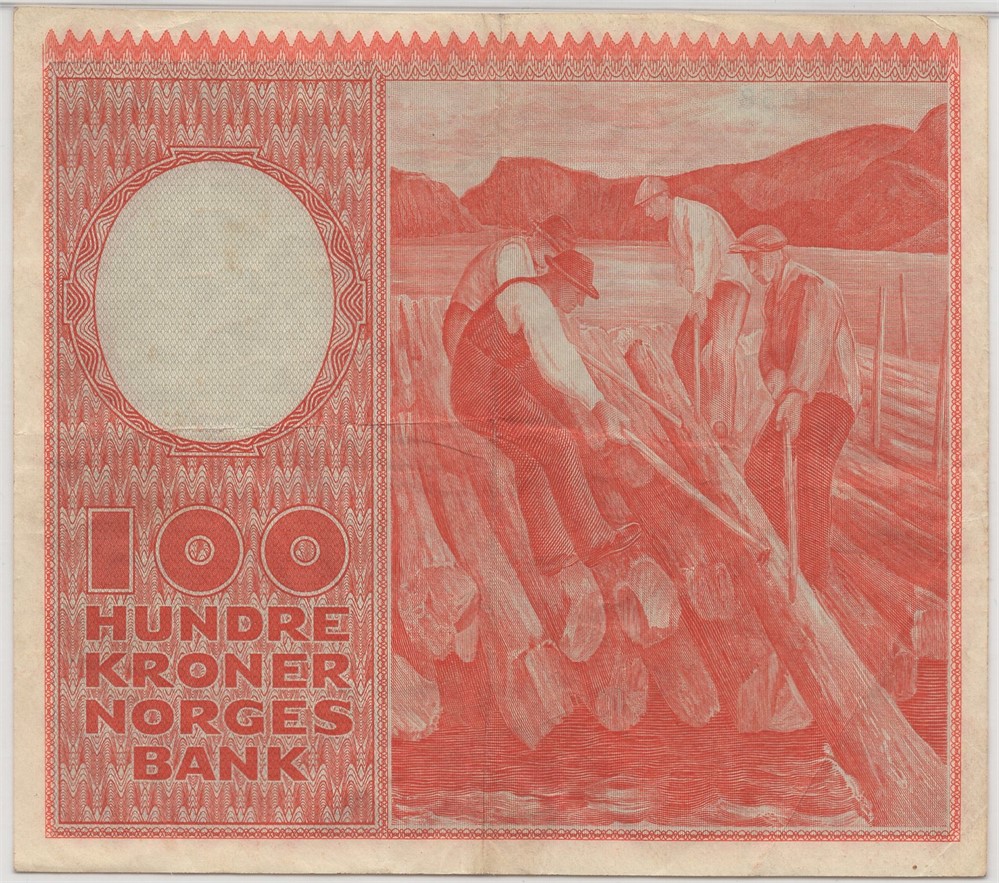 100 kroner 1958 Z.0366053. Erstatningssedddel. Kv.1
