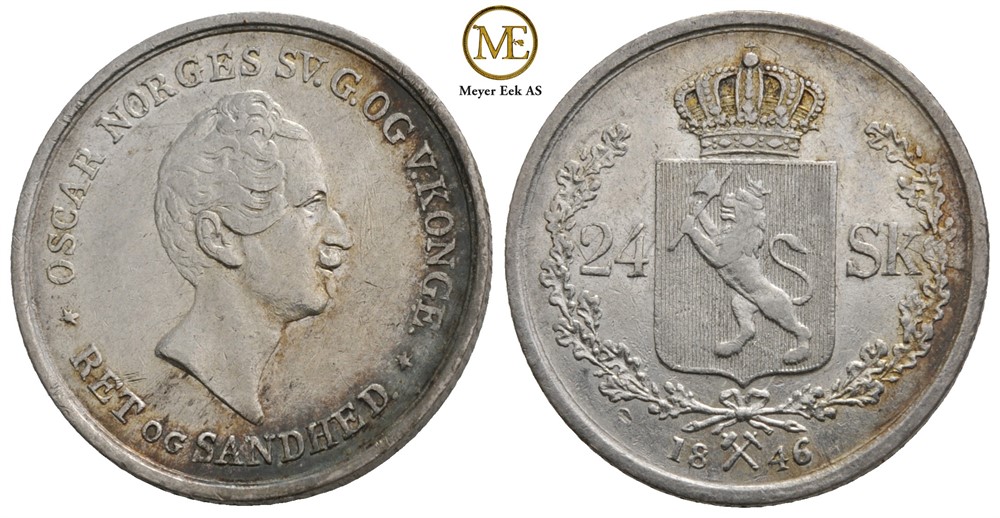 24 skilling 1846 Oscar I. Kv.01
