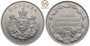 2 kroner 1907 m/gevær Haakon VII. Kv.0/01