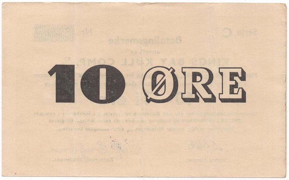10 øre 1949/50 serie C. Kings Bay K.C. Kv.1