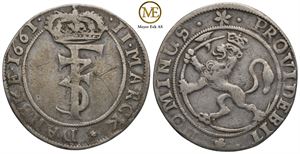 2 mark 1661 Frederik III. Kv.1/1+