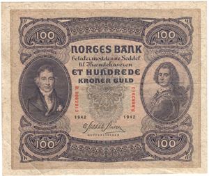 100 kroner 1942 B.8682913. Kv.1