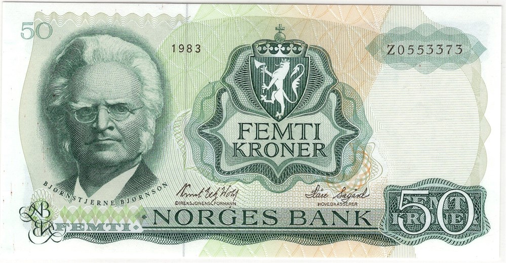50 kroner 1983 Z.0553373 erstatningsseddel. Kv.0