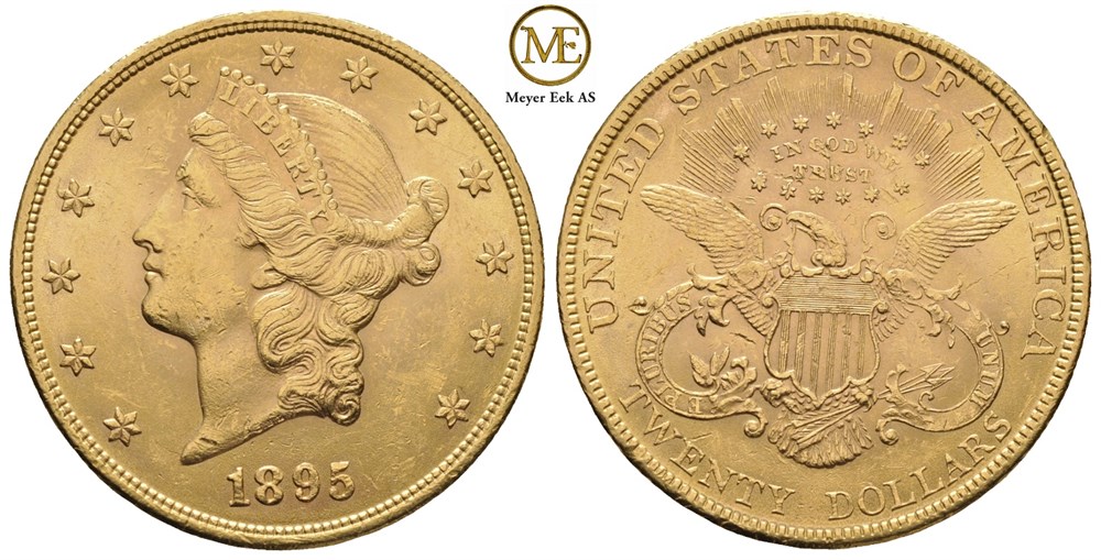 20 dollar 1895. Liberty head. Kv.01