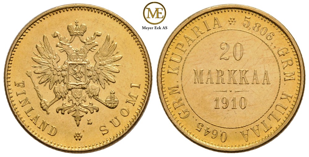 20 Markkaa 1910 L. Kv.0/01