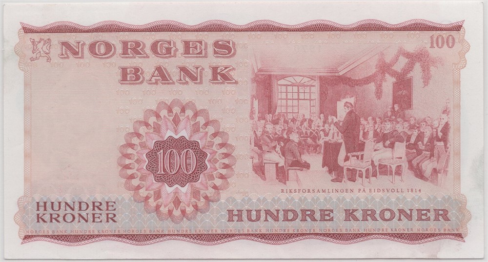 100 kroner 1970 Z.1282152. Erstatningsseddel. Kv.0/01
