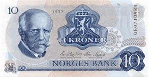 10 kroner 1977 QE erstatning