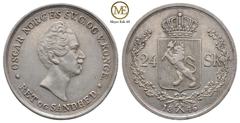 24 skilling 1846 Oscar I. Kv.01