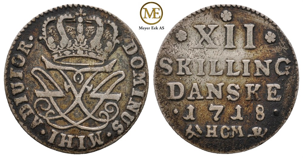 12 skilling 1718 Frederik IV. Kv.1+