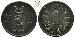 1 øre 1885 Oscar II. Kv.1/1+