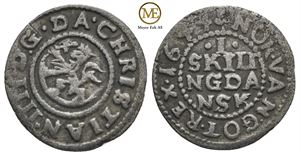 1 skilling 1644 Christian IV. Kv.1/1+