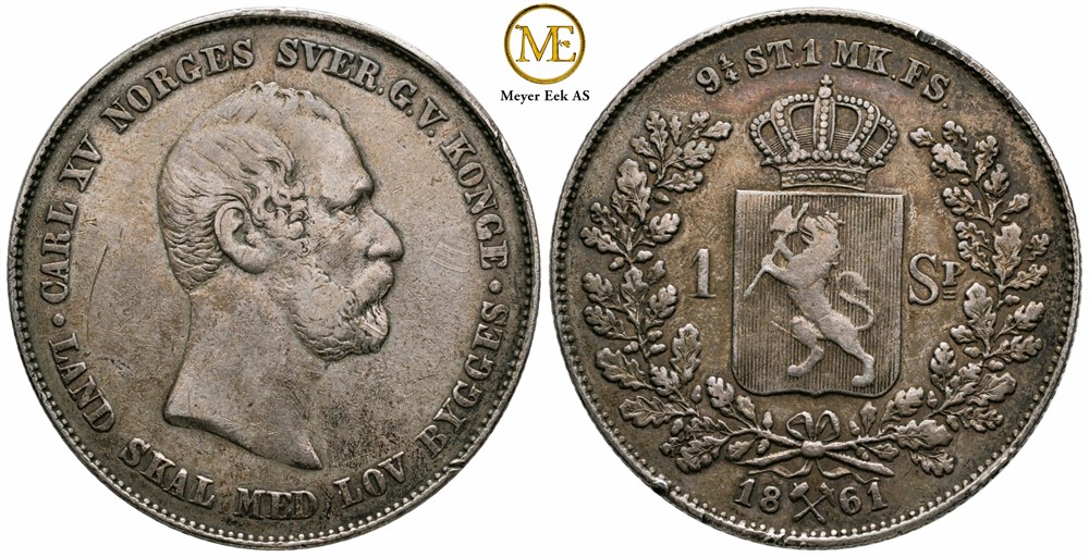 Speciedaler 1861 Carl XV. Kv.1/1+