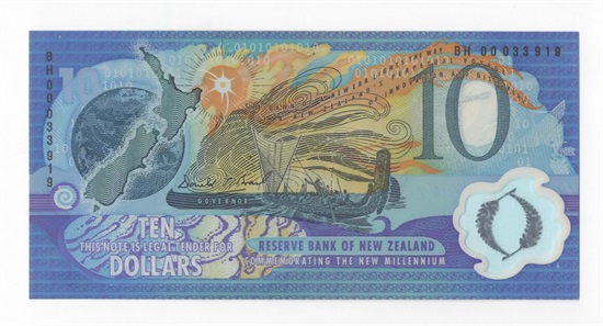 New Zealand 10 dollar 2000 kv. 0