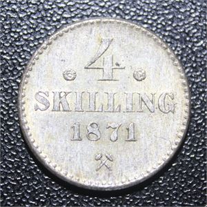 4 skilling 1871 kv. 01/1+