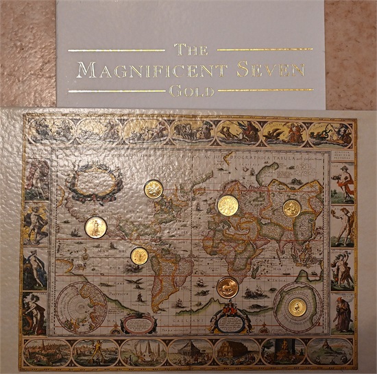 Magnificent seven gold 7 mynter i folder kv. 0